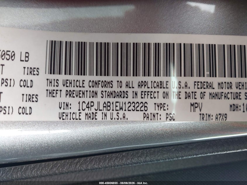 2014 JEEP CHEROKEE SPORT UTILITY VEHICLE 2.4L I-4 VVT, 184HP