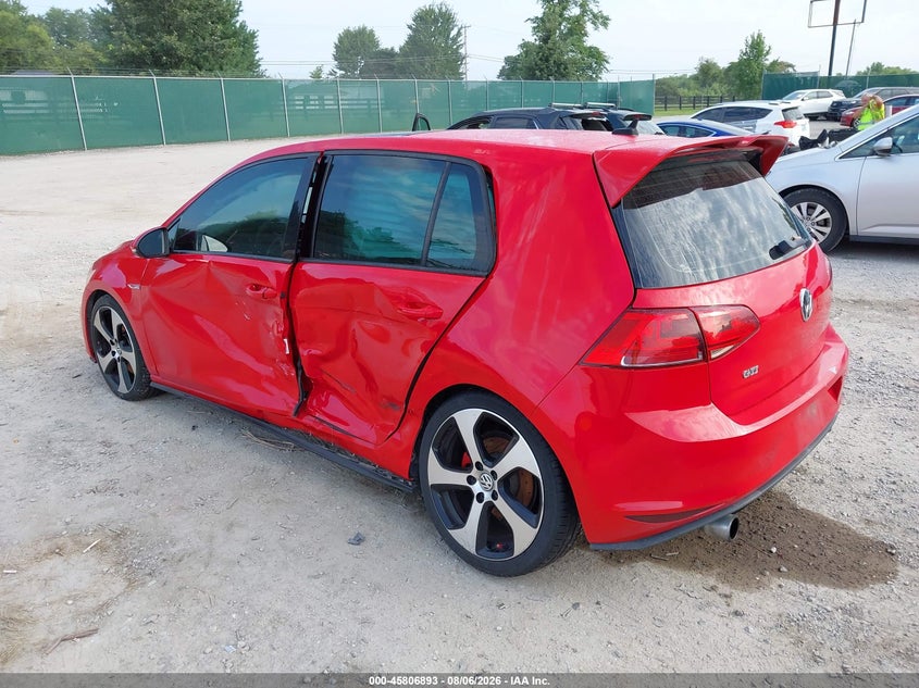 Vin: 3vw5t7au7gm054519, lot: 46305739, volkswagen golf gti se 4-door 20163