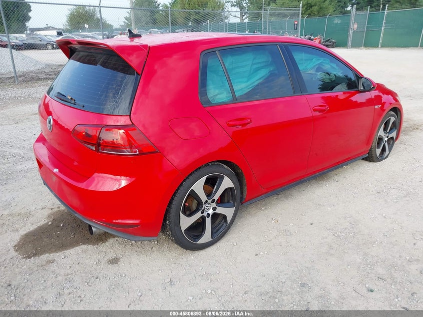 Vin: 3vw5t7au7gm054519, lot: 46305739, volkswagen golf gti se 4-door 20164