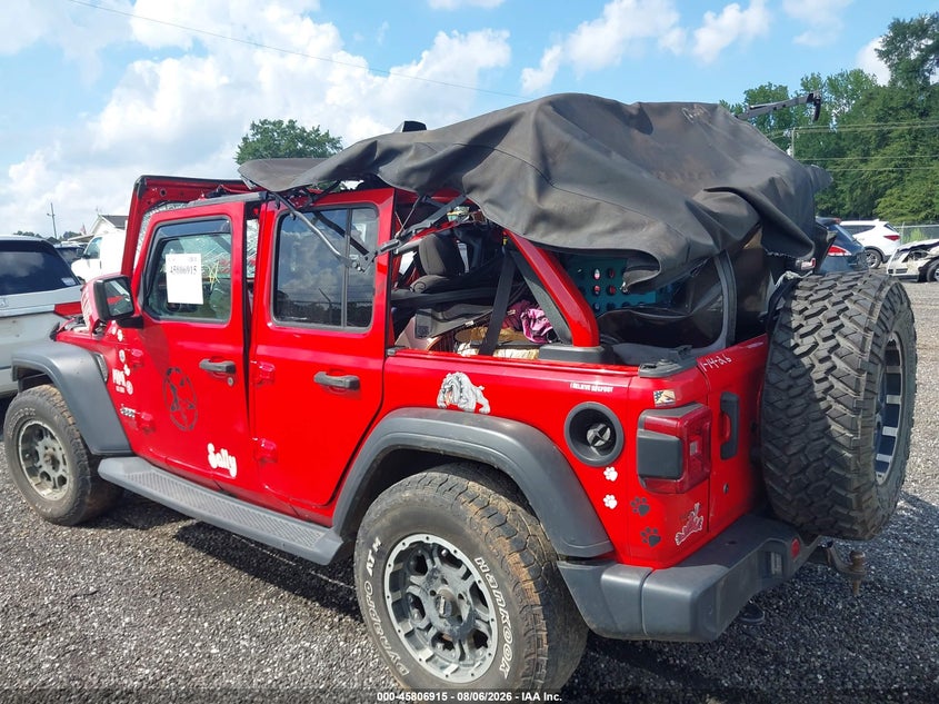 Vin: 1c4hjxdg3jw130921, lot: 46305761, jeep wrangler unlimited sport s 4x4 20183