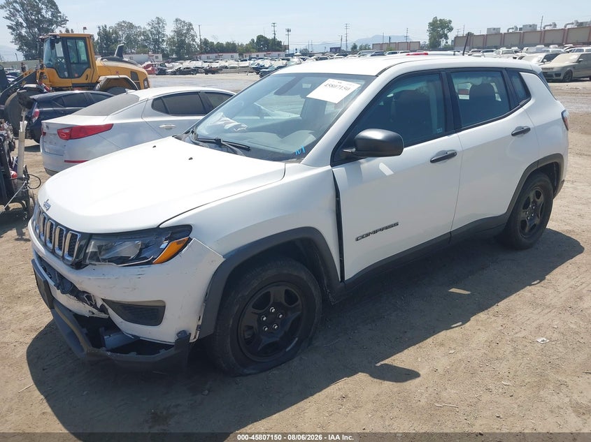 Vin: 3c4njcab3jt287360, lot: 46305997, jeep compass sport fwd 20182