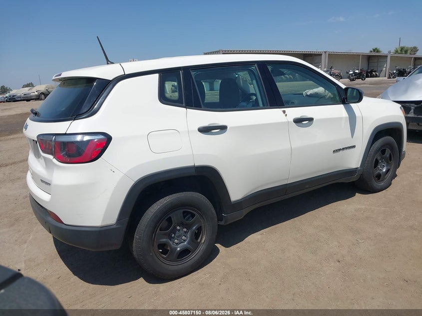 Vin: 3c4njcab3jt287360, lot: 46305997, jeep compass sport fwd 20184