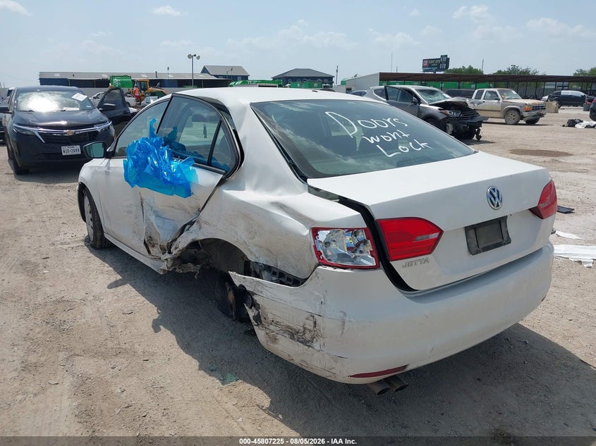 Vin: 3vw2k7aj6bm324036, lot: 46306071, volkswagen jetta 2.0l s 20113