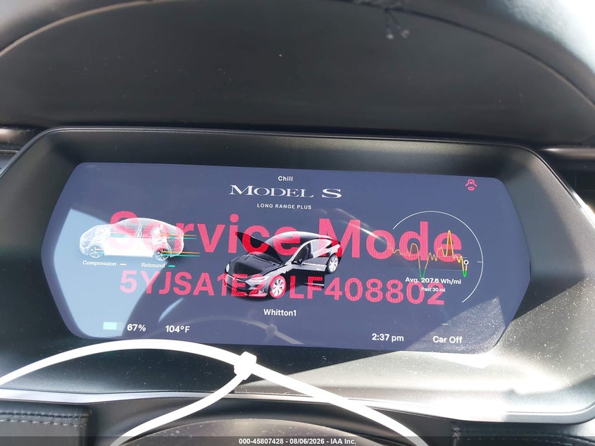 2020 TESLA MODEL S auction photo 7