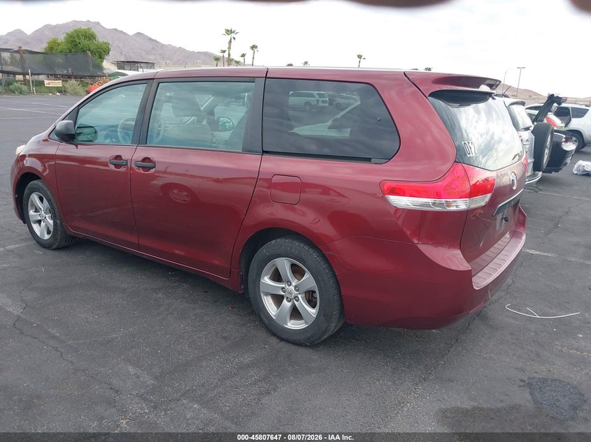 Vin: 5tdka3dc1cs009917, lot: 46306493, toyota sienna base 7 passenger 20123