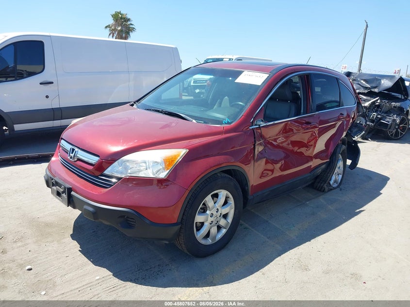 2008 Honda Cr-V Ex-L, Left Rear, IAAI, VIN JHLRE38798C054955 — photo 2