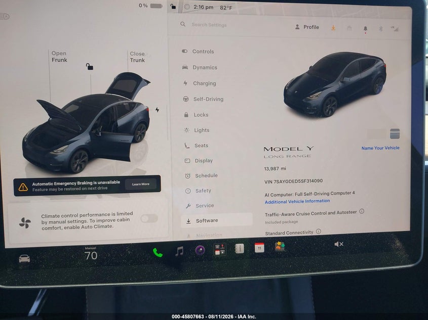 2025 TESLA MODEL Y SPORT UTILITY VEHICLE ELECTRIC