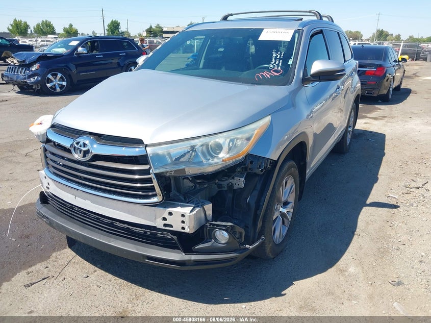 Vin: 5tdjkrfh8fs126127, lot: 46307012, toyota highlander xle v6 20152