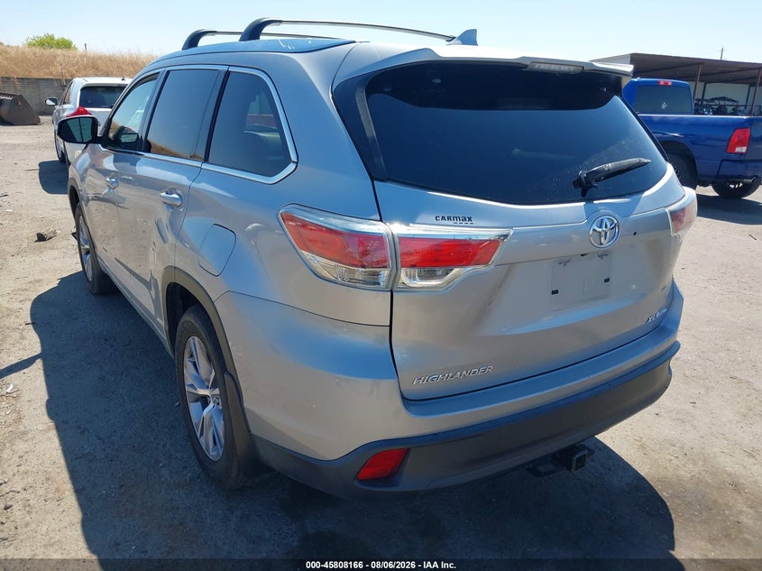 Vin: 5tdjkrfh8fs126127, lot: 46307012, toyota highlander xle v6 20153