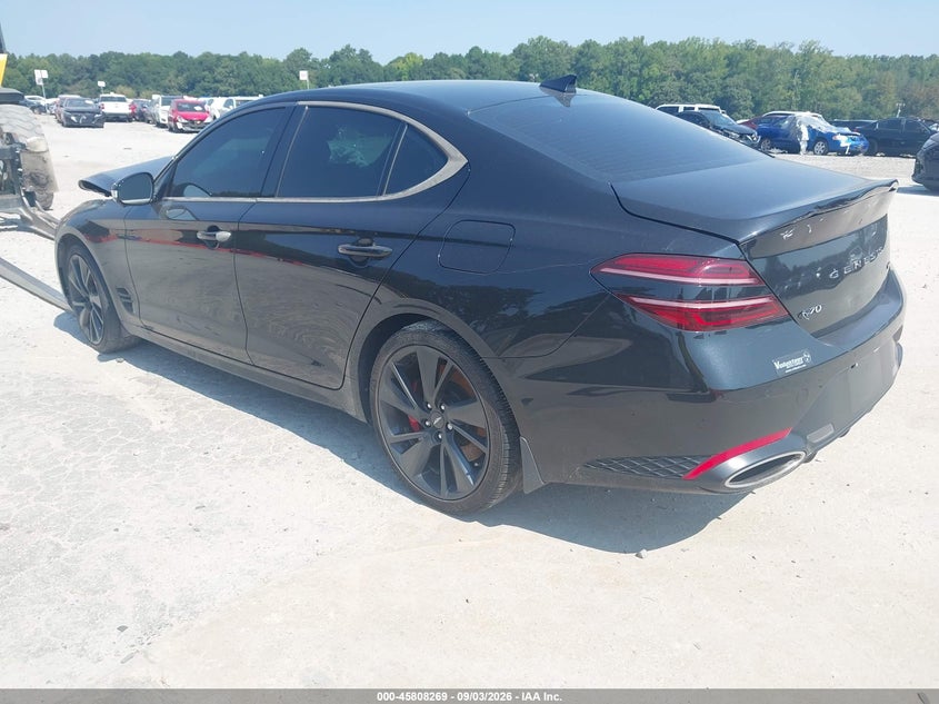 Vin: kmtg54te8nu083824, lot: 46307115, genesis g70 3.3t rwd 20223