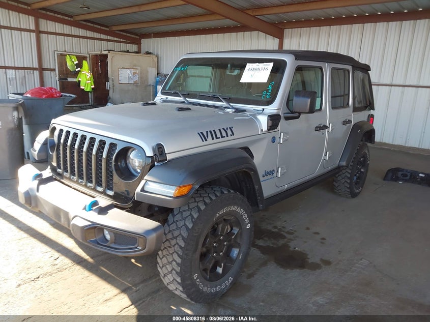Vin: 1c4jjxn67pw691025, lot: 46307162, jeep wrangler 4xe 4x4 20232