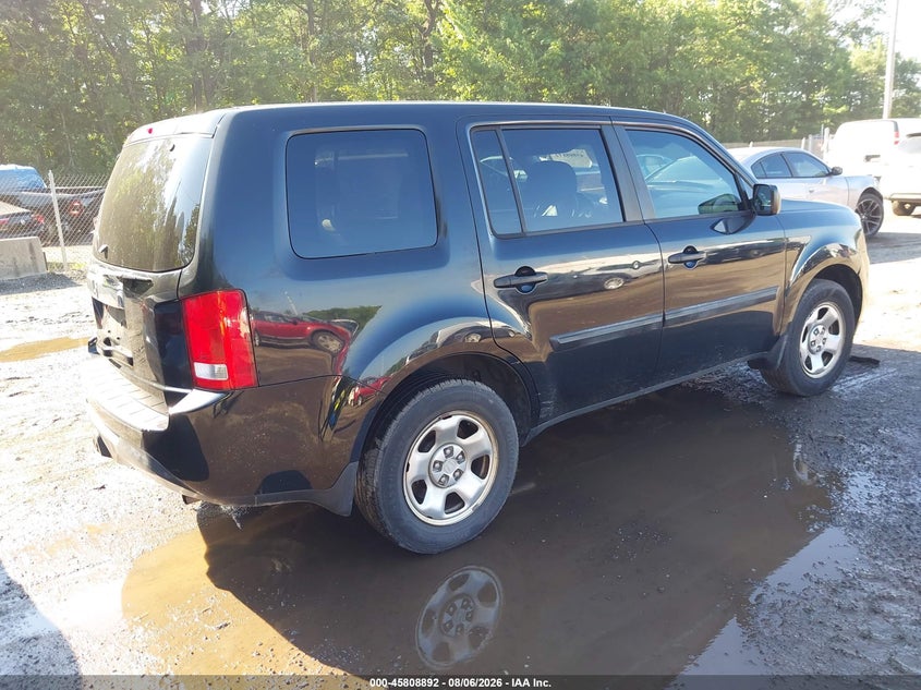 Vin: 5fnyf3h2xdb008316, lot: 46307738, honda pilot lx 20134