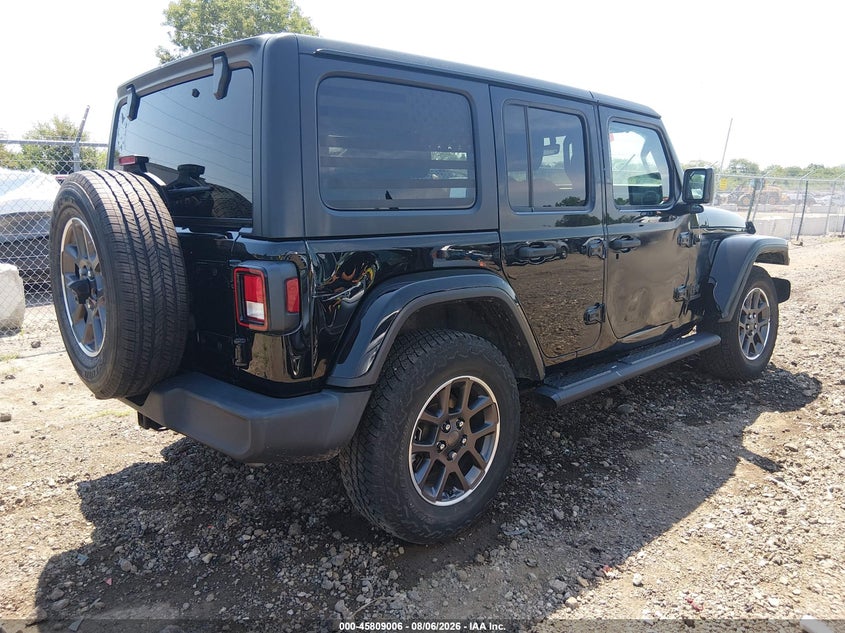 Vin: 1c4hjxdg9mw738348, lot: 46307852, jeep wrangler unlimited 80th anniversary 4x4 20214