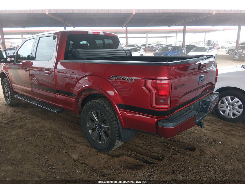 Vin: 1ftfw1eg1hfc67077, lot: 46307944, ford f-150 lariat 20173