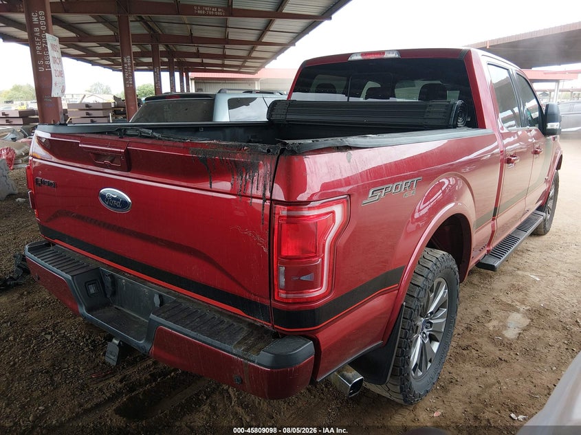Vin: 1ftfw1eg1hfc67077, lot: 46307944, ford f-150 lariat 20174
