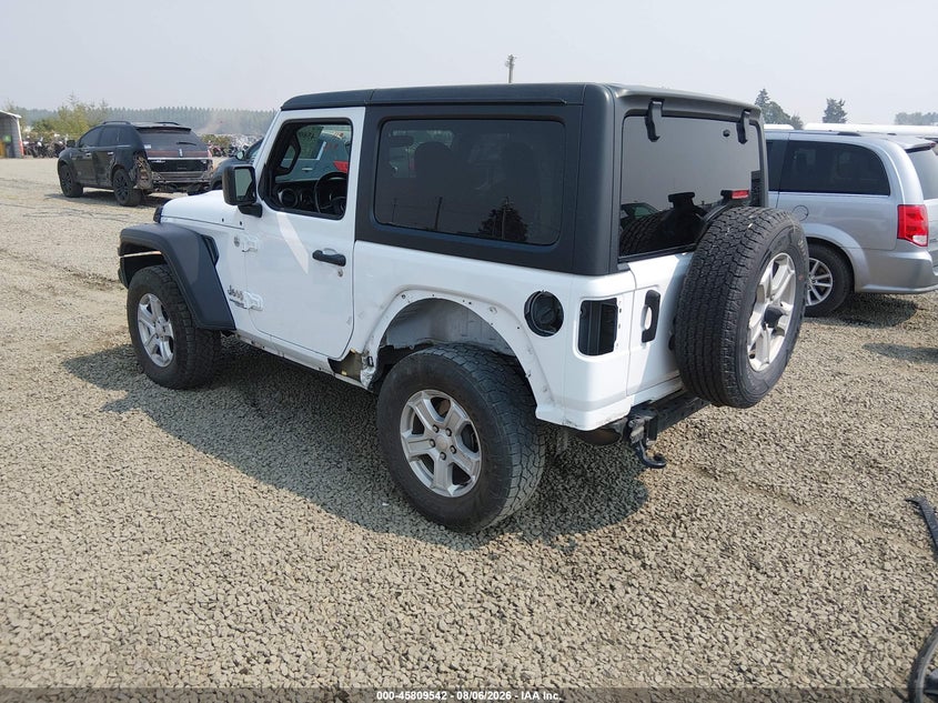 Vin: 1c4hjxag3mw512780, lot: 46308388, jeep wrangler sport s 4x4 20213