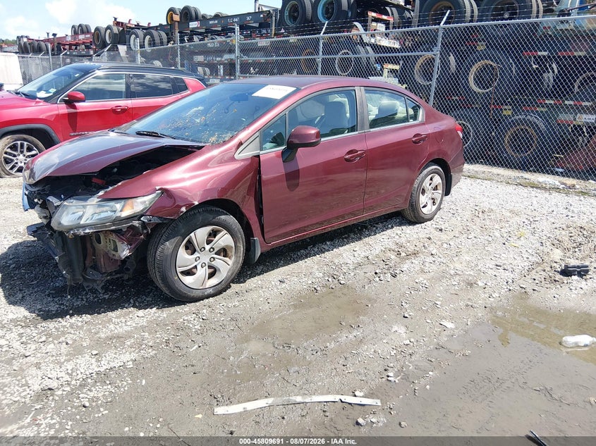 Vin: 2hgfb2f57dh505734, lot: 46308537, honda civic lx 20132