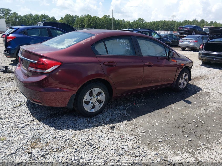 Vin: 2hgfb2f57dh505734, lot: 46308537, honda civic lx 20134