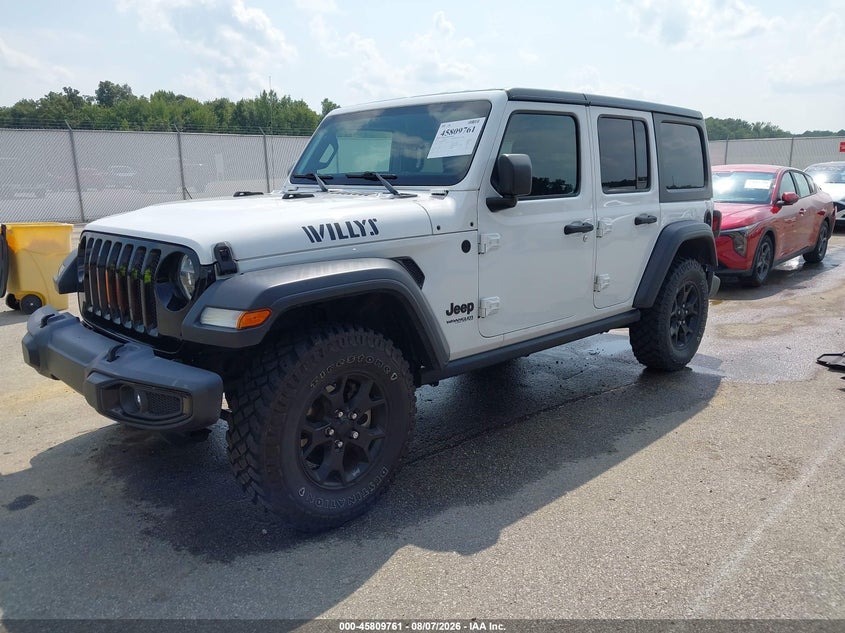 Vin: 1c4hjxdg8mw593707, lot: 46308607, jeep wrangler unlimited willys 4x4 20212