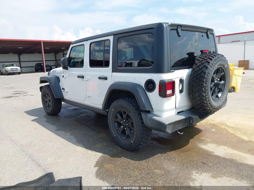 Vin: 1c4hjxdg8mw593707, lot: 46308607, jeep wrangler unlimited willys 4x4 20213