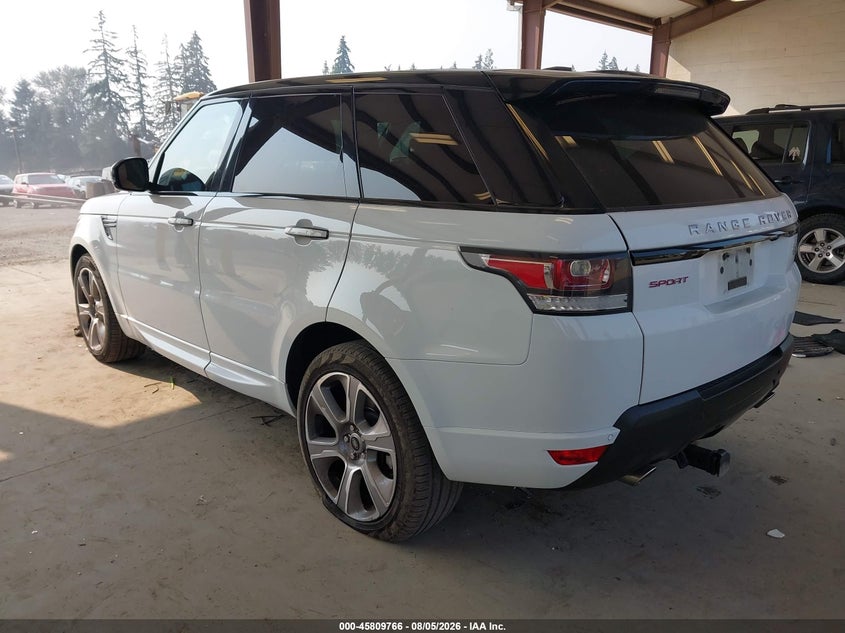 Vin: salwr2vf3fa618949, lot: 46308611, land rover range rover sport 3.0l v6 supercharged hse 20153