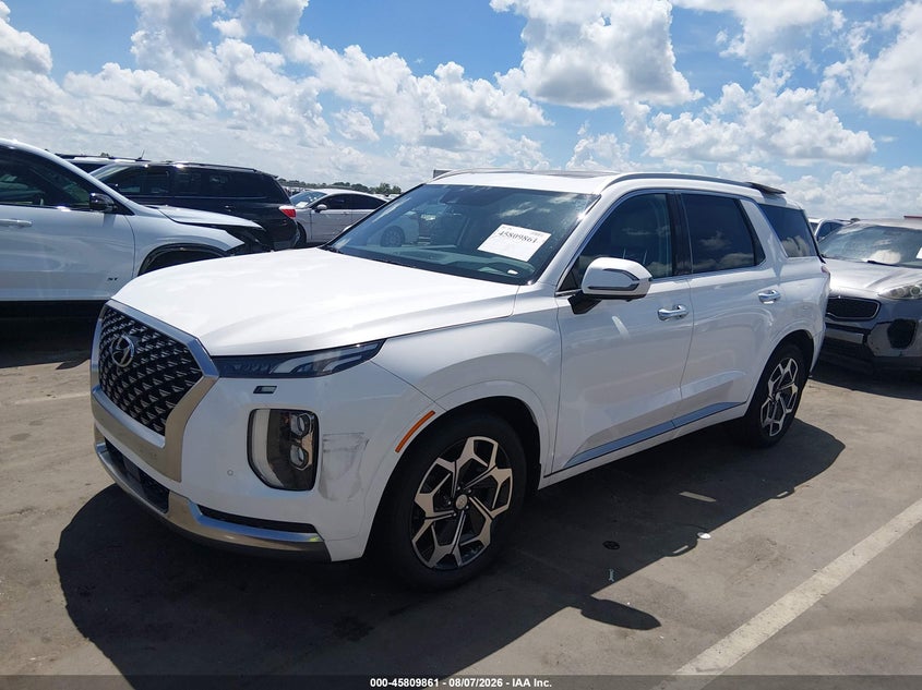 Vin: km8r7dhe5nu419001, lot: 46308706, hyundai palisade calligraphy 20222