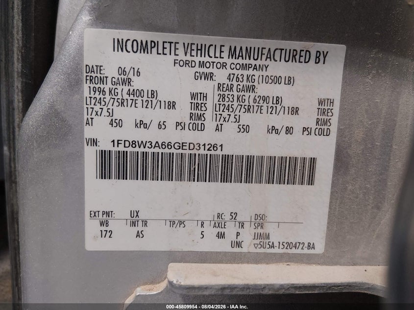 2016 FORD F350 PICKUP N/A