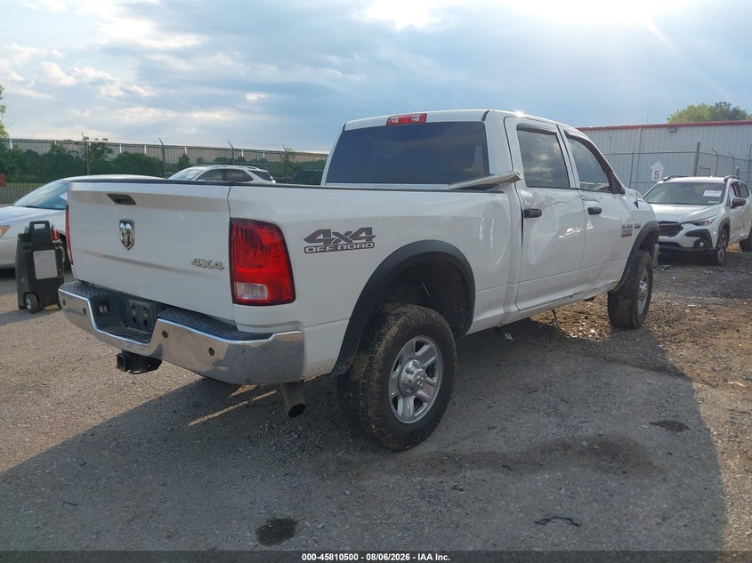 Vin: 3c6ur5cj9hg759785, lot: 46309346, ram 2500 tradesman  4x4 6'4 box 20174