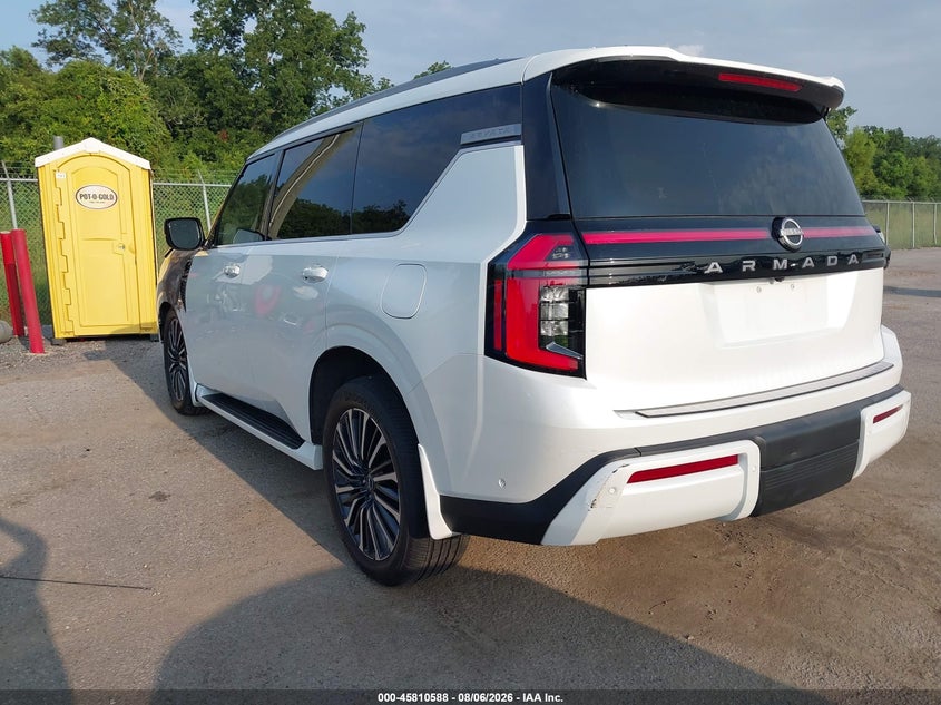 Vin: jn8ay3cfxs9500264, lot: 46309434, nissan armada platinum reserve 2wd 20253