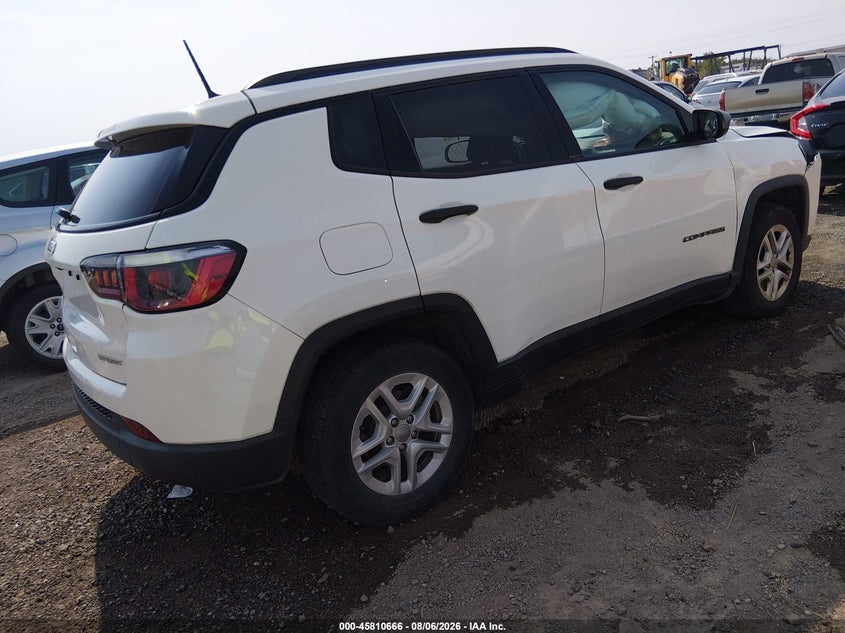 Vin: 3c4njcab8jt165206, lot: 46309512, jeep compass sport fwd 20184
