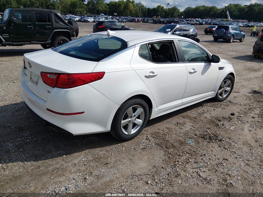 Vin: knagm4a75f5664227, lot: 46309543, kia optima lx 20154
