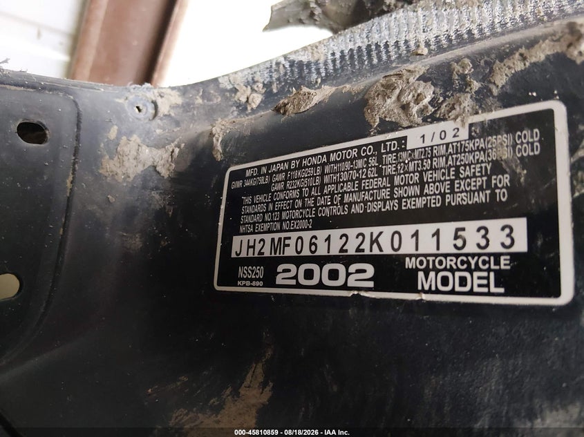 HONDA NSS250 2002