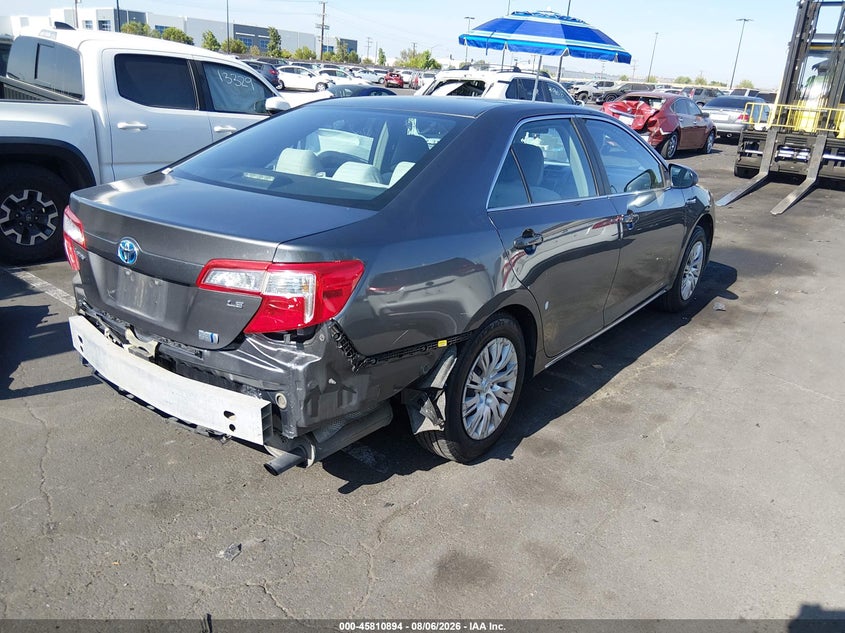 Vin: 4t1bd1fk5du081289, lot: 46309740, toyota camry hybrid le 20134
