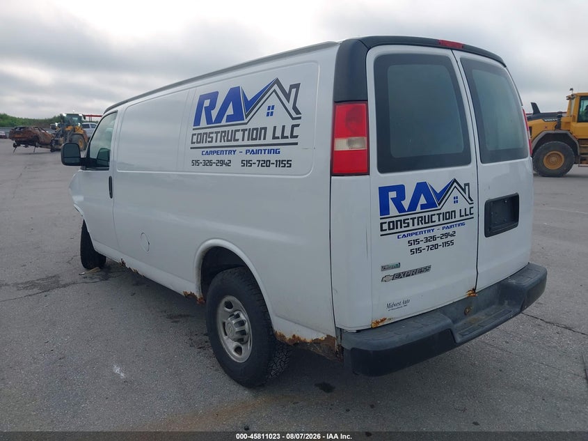Vin: 1gczgfda7a1160705, lot: 46309869, chevrolet express 2500 work van 20103