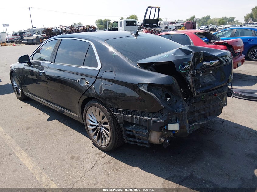 Vin: kmtf34ja9ku053955, lot: 46310872, genesis g90 3.3t premium 20193