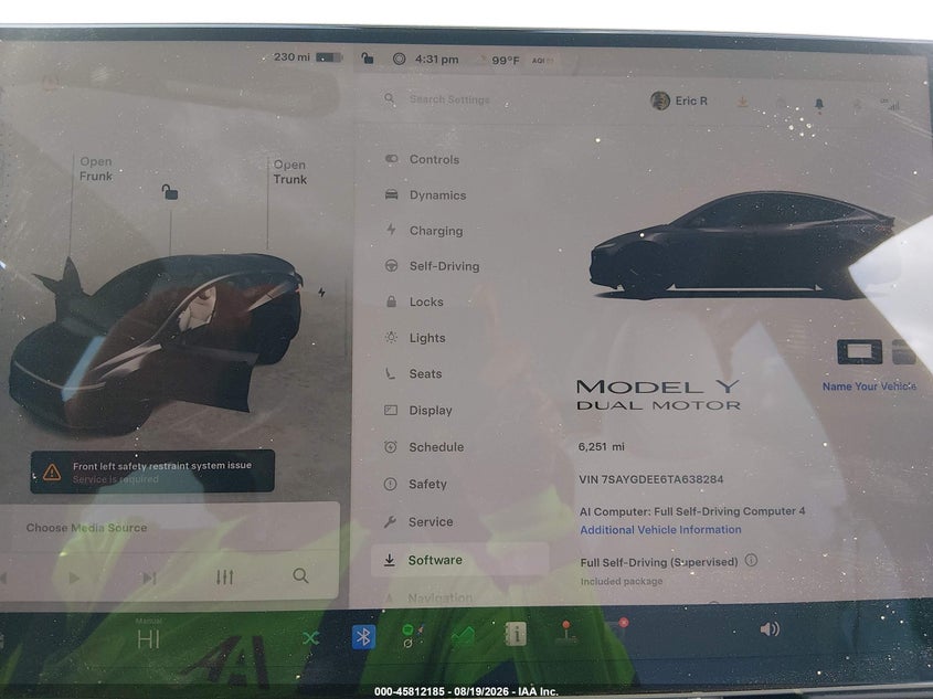 TESLA MODEL Y 2026 VIN 7SAYGDEE6TA638284