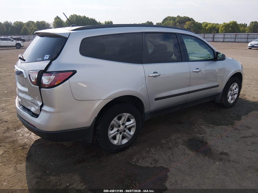 Vin: 1gnkrfed7fj329334, lot: 46311041, chevrolet traverse ls 20154