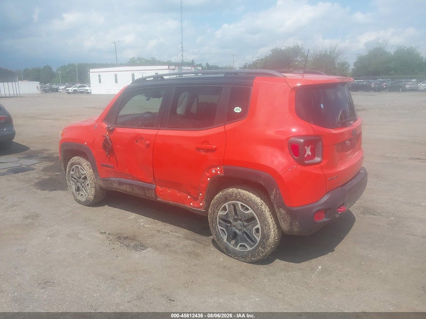 Vin: zaccjbct0fpb74678, lot: 46311282, jeep renegade trailhawk 20153