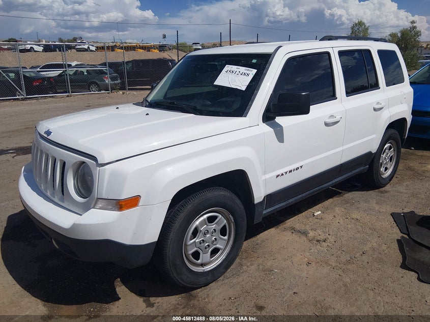 Vin: 1c4njpbbxgd763298, lot: 46311334, jeep patriot sport 20162