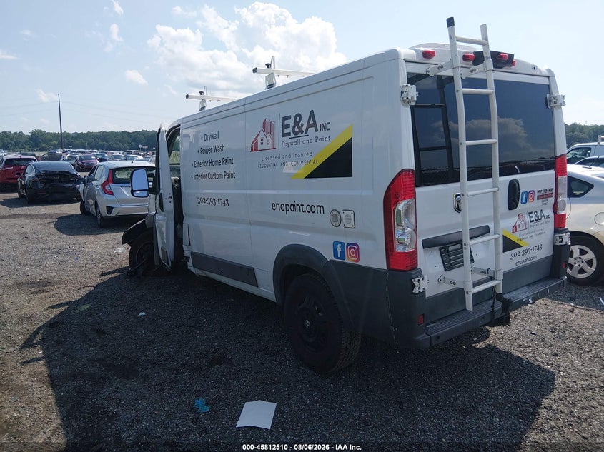 Vin: 3c6trvag1he520309, lot: 46311355, ram promaster 1500 low roof 136 wb 20173