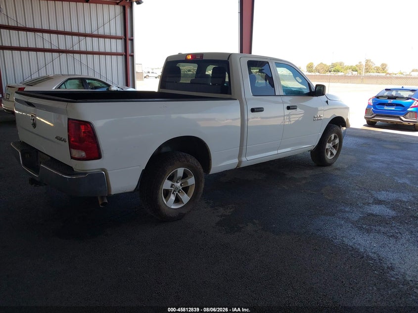Vin: 1c6rr7fg5js328697, lot: 46311685, ram 1500 tradesman  4x4 6'4 box 20184