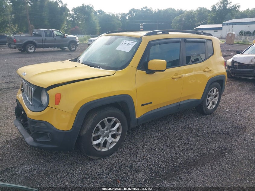 Vin: zaccjabt6gpd15106, lot: 46311694, jeep renegade latitude 20162