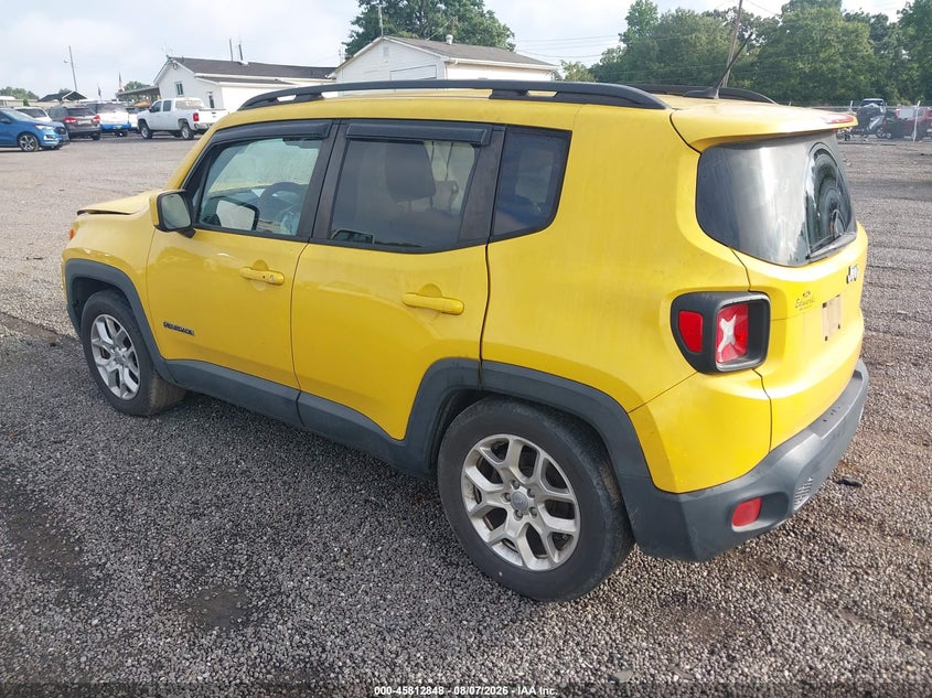 Vin: zaccjabt6gpd15106, lot: 46311694, jeep renegade latitude 20163