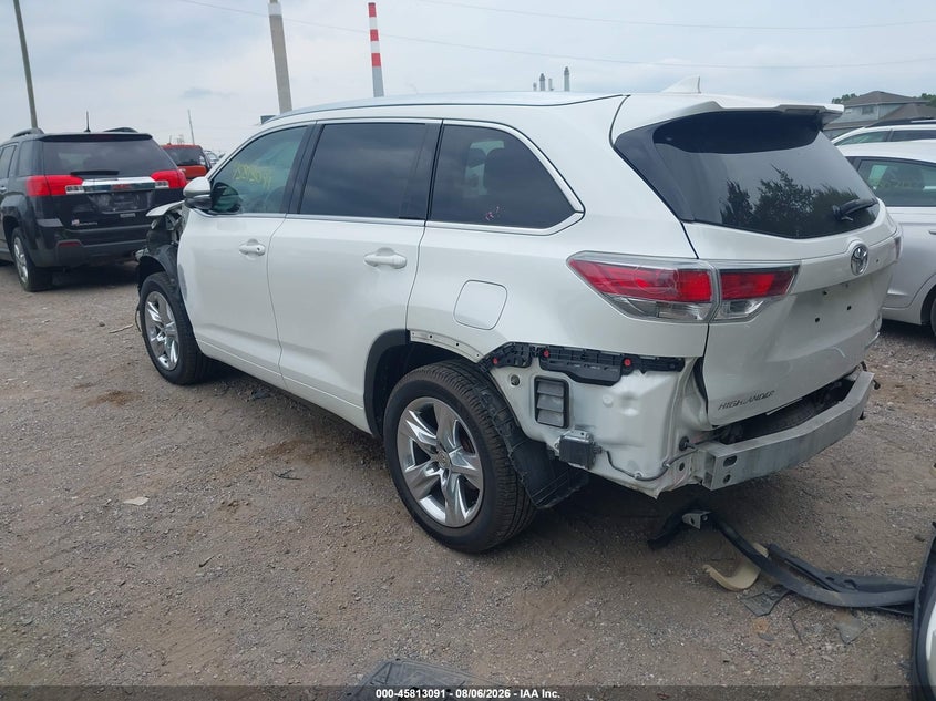 Vin: 5tddkrfh6fs121084, lot: 46311937, toyota highlander limited v6 20153