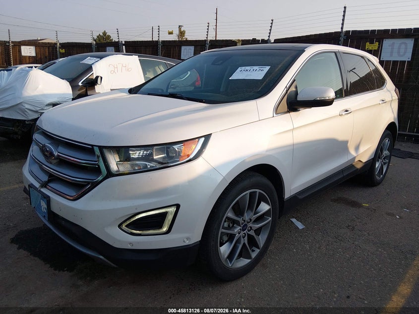 Vin: 2fmpk3k9xgbb93977, lot: 46311972, ford edge titanium 20162