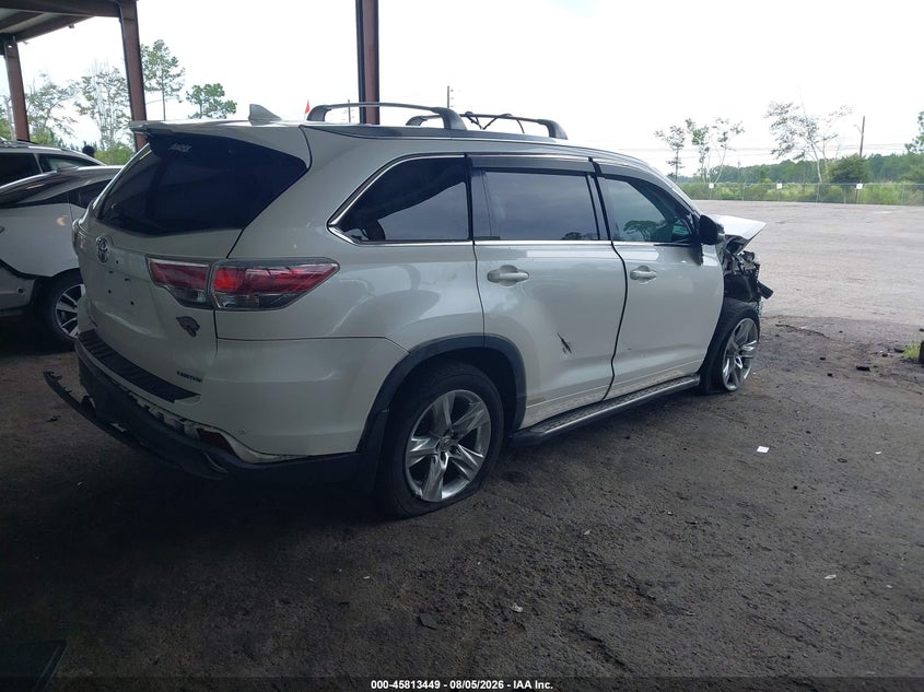Vin: 5tdykrfh8es012853, lot: 46312295, toyota highlander limited platinum v6 20144