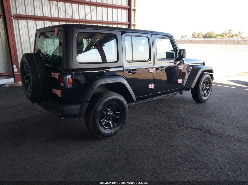 Vin: 1c4pjxdnxsw501973, lot: 46312862, jeep wrangler 4-door sport 4x4 20254