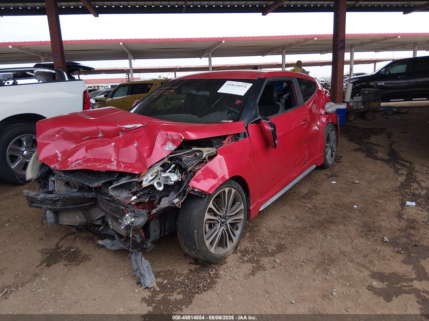 Vin: kmhtc6ae2gu287521, lot: 46312900, hyundai veloster turbo 20162