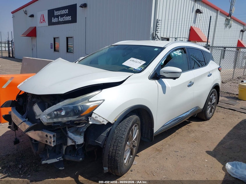 Vin: 5n1az2mg1jn184765, lot: 46313081, nissan murano sl 20182