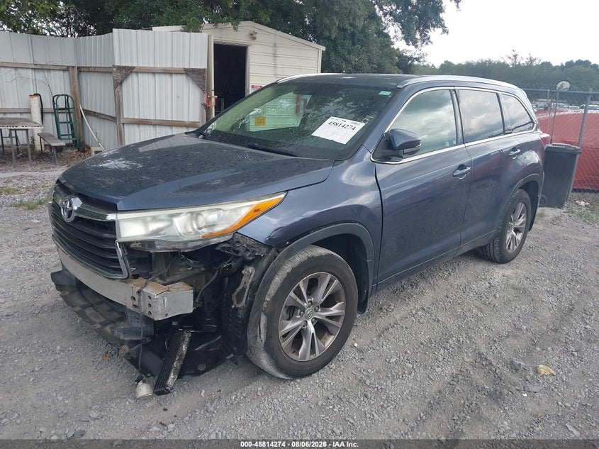 Vin: 5tdjkrfh2fs209133, lot: 46313120, toyota highlander xle v6 20152